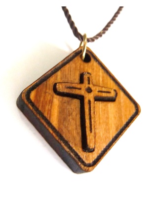 Wooden Cross Pendant 