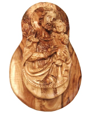 saint joseph child jesus wall plaque