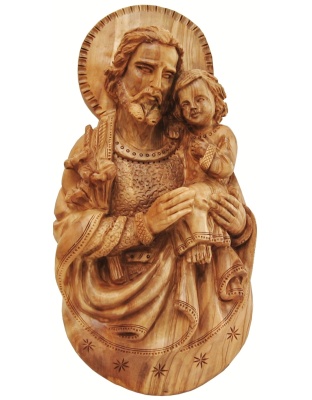 saint joseph child jesus wall plaque