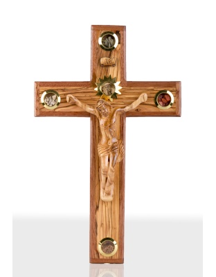 Olive Wood wall hanging Crucifix 35cm