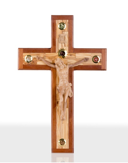 Olive Wood wall mounting Crucifix 50cm