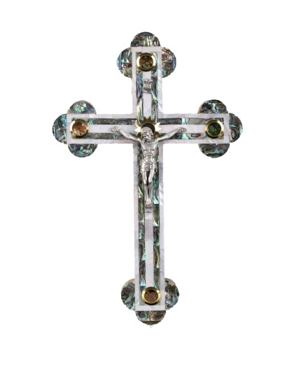 Large mother of pearl crucifix