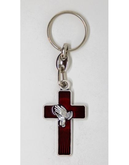 Praying hands with cross keychain