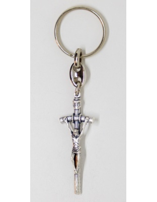 Papal crucifix keychain