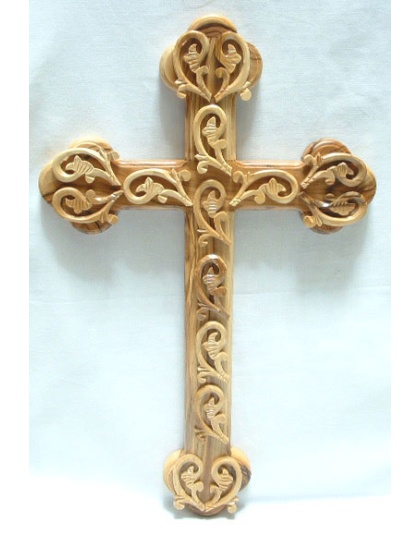 Budded cross with decorations