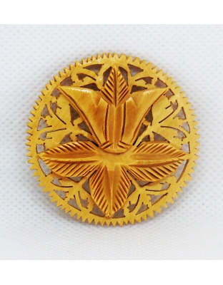 Wooden Tulip flower brooch