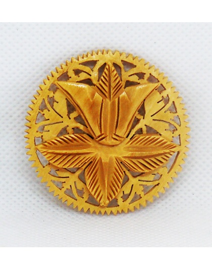 Wooden Tulip flower brooch