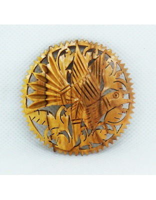 Wooden dove brooch