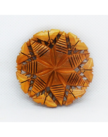 Wooden Star brooch