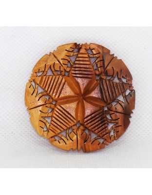 Olive Wood Star brooch