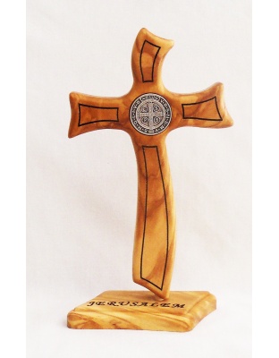 Saint Benedict contemporary standing cross 