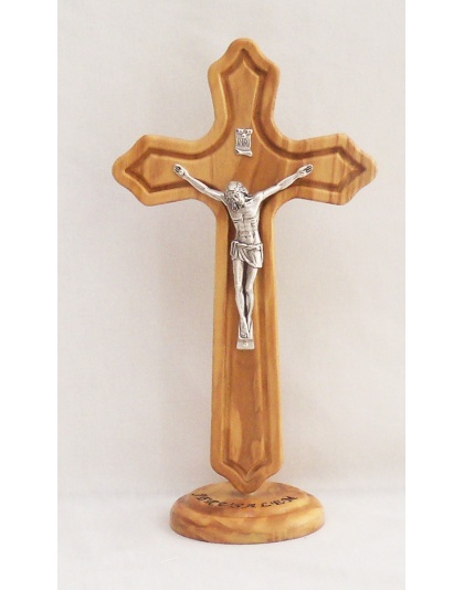 Modern and stylized standing crucifix