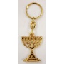 Gold tone Menorah keychain