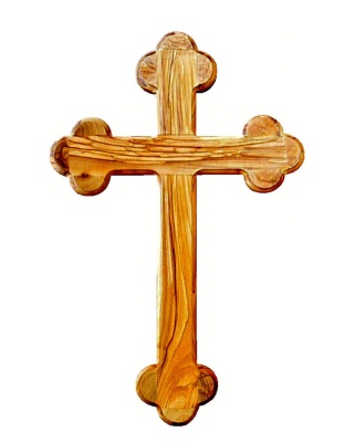 Budded Orthodox olive wood cross