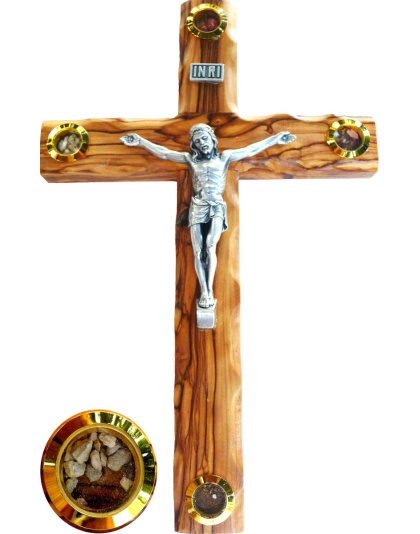 Bethlehem olive wood wall crucifix