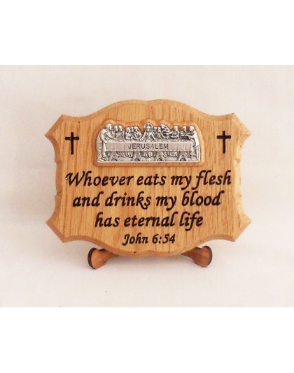 Last supper plaque with bible verse